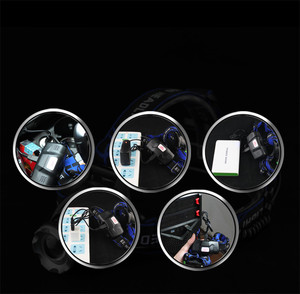 ปรับแต่งพลังงานสูง Usb ชาร์จ18650แบตเตอรี่ Zoomable นำไฟหน้ากลางแจ้ง