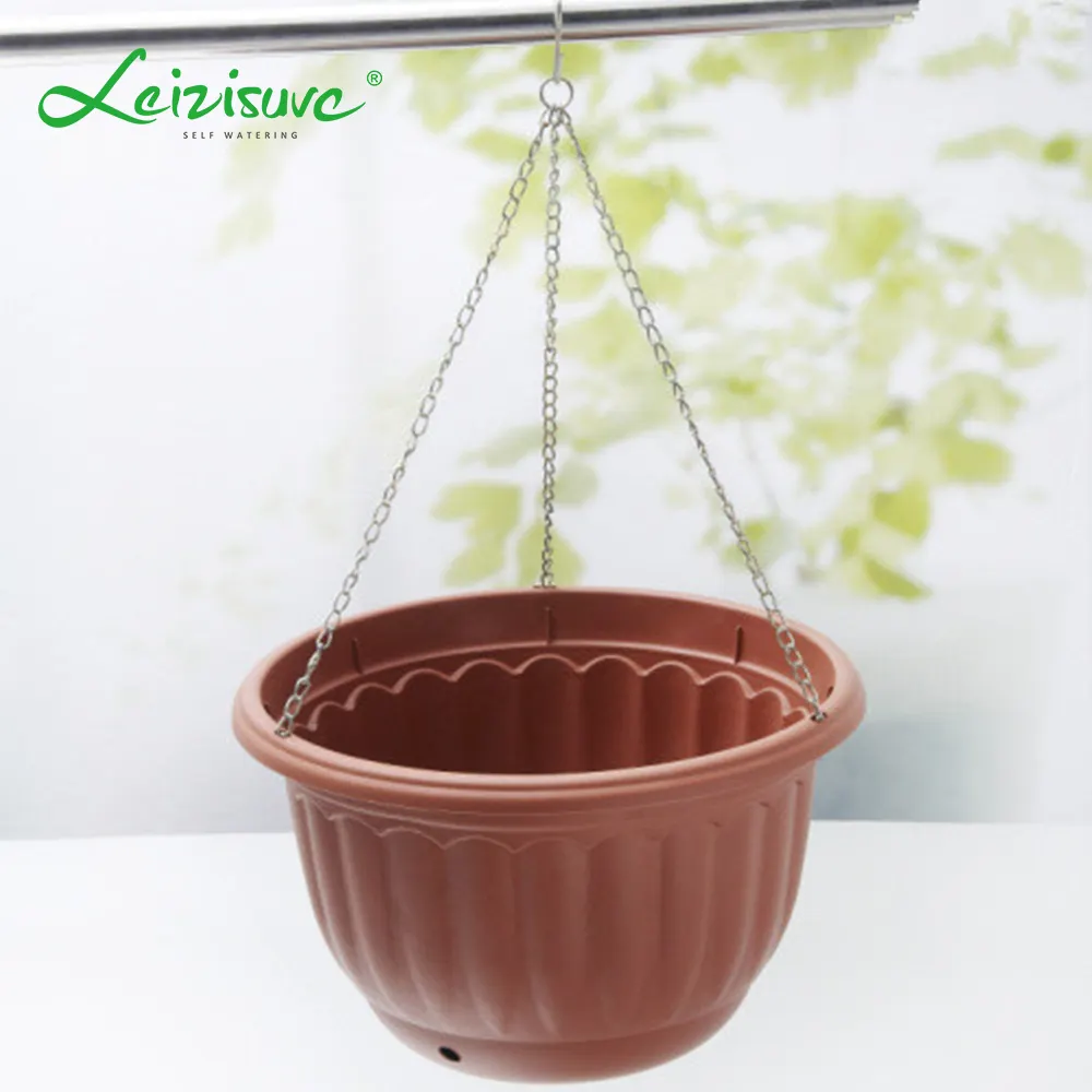 Cesto da giardino classico di forma rotonda e cesto di plastica in terracotta vaso da fiori e fioriera decorazione balcone