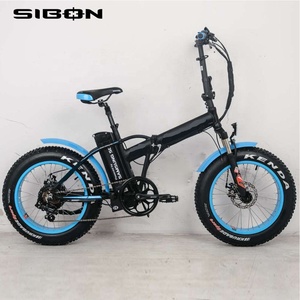 SIBON B0510134 CE White Folding Alloy Frame <strong>Blue</strong> Mud Guard250w 6 Speed Integration Fork Brushless <strong>Motor</strong> Fat <strong>Bike</strong> Electric - Product Image 3