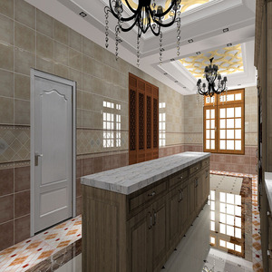 Hòn đảo đá cẩm thạch dài thiết kế hiện đại rắn gỗ tủ bếp - Product Image 3