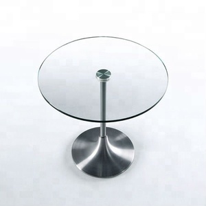 Plateau de table <span class=keywords><strong>rond</strong></span> en <span class=keywords><strong>verre</strong></span> <span class=keywords><strong>trempé</strong></span> teinté noir personnalisé, structure creuse pour salle à manger, extérieur, hôtel, éclairage industriel, entrepôt - Product Image 6