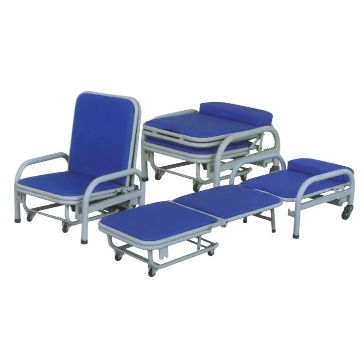 Ospedale paziente a pelo pieghevole accompagnare sedia assistente di letto cum sedia