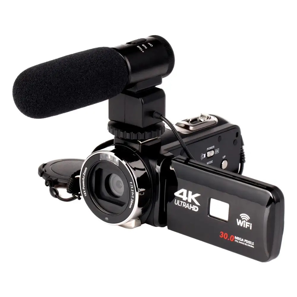 4 K Kamera profesyonel 16X Video kamera 3.0 p Full HD dokunmatik Ekran 24 Mega Piksel Dijital Video Kamera IR kızılötesi ışık