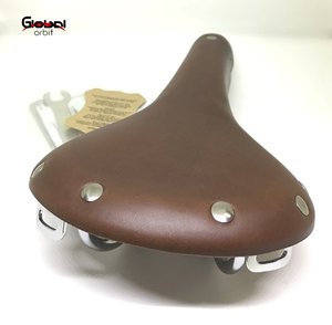 ราง280X150mm หนังสีดำ Cr-Mo สำหรับจักรยานเสือหมอบทำจากหนังเบาะหนังสีน้ำตาล - Product Image 4