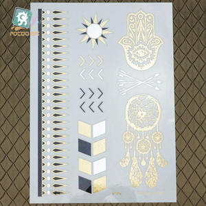 Dreamcacher สติกเกอร์โลหะสีทองกันน้ำสำหรับผู้หญิงลายสักชั่วคราว - Product Image 5