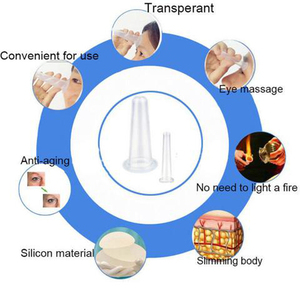 Ensemble de 4 petites ventouses faciales en silicone Kit de tasses de <span class=keywords><strong>massage</strong></span> sous vide pour la thérapie et la relaxation - Product Image 3
