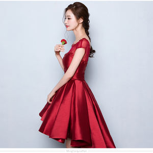 Vendita calda reale a buon mercato alto basso personalizzato Plus Size sera festa <span class=keywords><strong>da</strong></span> ballo manica rosa <span class=keywords><strong>abiti</strong></span> <span class=keywords><strong>da</strong></span> <span class=keywords><strong>damigella</strong></span> d'onore MBLA366 - Product Image 3