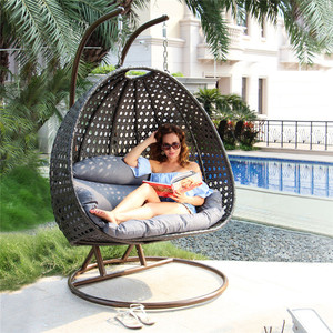 Camping/jardín/exterior/Parque/dormitorio hamaca silla colgante con acero de hierro soporte Base doble asientos - Product Image 2
