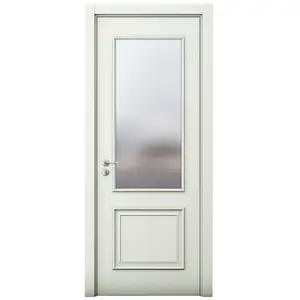Desain Baru Putih MDF Kayu Keamanan Pintu dengan Kaca