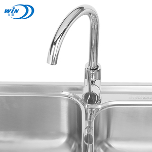 Fregadero de <span class=keywords><strong>cocina</strong></span> rectangular, doble escurridor, de acero inoxidable, para restaurante - Product Image 4