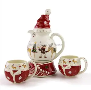 Customized porcelain teapot snowman ceramic  Bee Noble for christmas eco-friendly for for coffee tea milk and promotional and gift