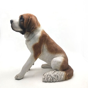 Al por mayor jardín, escultura animal, de fibra de vidrio de tamaño de la vida sentado <span class=keywords><strong>saint</strong></span> <span class=keywords><strong>bernard</strong></span> de resina estatuas - Product Image 2
