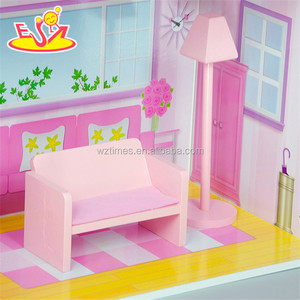 Commercio all'ingrosso bella per bambini in legno casa delle bambole <span class=keywords><strong>casetta</strong></span> <span class=keywords><strong>giocattolo</strong></span> 3 del pavimento delle ragazze di casa delle bambole in legno cottage W06A224 - Product Image 5