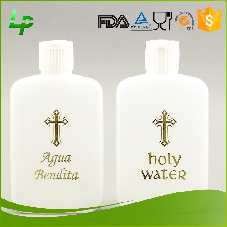 120 ml HDPE Botellas de Agua Santa Religiosa con Tapa Flip Top