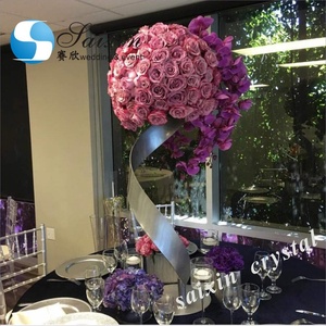 ZT-364 Beautiful S Shape Wedding Centerpiece Silver Metal Flower <strong>Vase</strong> <strong>Stand</strong> - Product Image 2