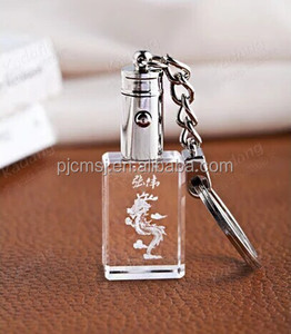 3D Laser Engraved Crystal Keychain Business Gifts Crystal Key Chain