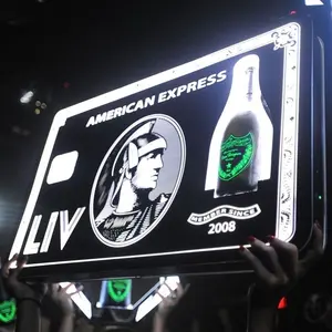 Affichage Amex à LED personnalisé, carte noire VIP, présentateur de bouteilles de champagne pour boîte de nuit, boîte cadeau à LED