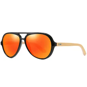 Kdeam occhiali da sole 9 colori del PC lenti occhiali da sole polarizzati occhiali da sole di legno silm cornici cina all'ingrosso occhiali da sole eyewear prezzo speciale