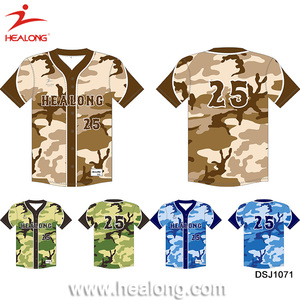 male plain custom sublimation cheap wholesale american camo baseball softball shirt uniformジャージスポーツウェアデザイ - Product Image 2