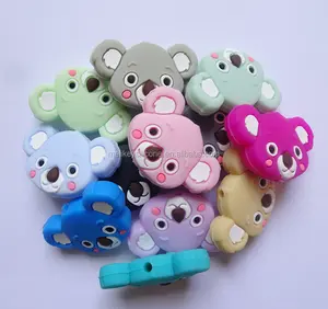 Food Grade Chewable Silicone Teething Pendant Koala Bear Beads Wholesale