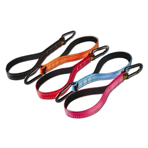 Custom pet dog leash seat belt short nylon training leash