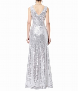 फैशन सेक्सी v गर्दन आस्तीन वाली टैंक शीर्ष पोशाक सुरुचिपूर्ण अनुक्रमों प्रेम पार्टी शाम पोशाक - Product Image 5