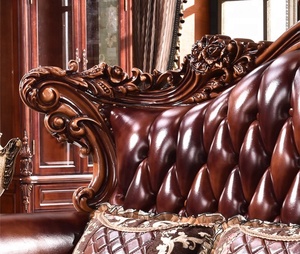 Nuovo Fatto A Mano Scultura Antico di Lusso Puro Divano <span class=keywords><strong>In</strong></span> <span class=keywords><strong>Pelle</strong></span> Set Raffinato Carve Europeo Divano di Legno - Product Image 3