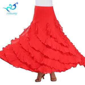 Elegant Dance Wear Performance Practice Skirt Long for Ballroom Tango Waltz Standard Modern Costume for Women Adults