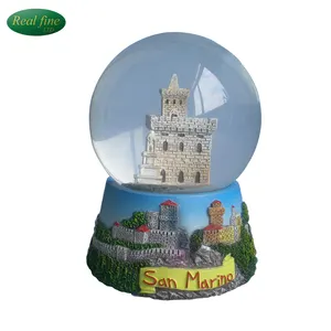 Globo de nieve de cristal personalizado para decoración del hogar, bonito recuerdo turístico italiano de San Marino