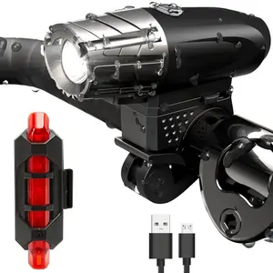 Fahrrad zone wasserdicht Fahrrads chein werfer Set USB wiederauf ladbar Fahrrad Front licht Rücklicht Set Fahrrad zubehör Kit