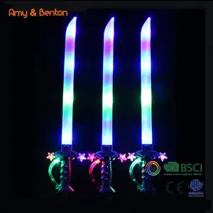 Factory price plastic colorful led flashing sword toy for kids