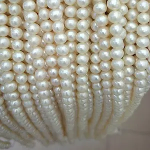 2024 gros vente chaude bijoux naturel réel 4mm -12mm blanc rond brin de perle d'eau douce