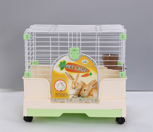 62.5*41*47cm Lüks Pet Tavşan Kafesi, kapalı Çelik Tel Kaynak Tavşan Kafesi Tepsileri Katlanır Metal Küçük Hayvan Kafesi - Product Image 6