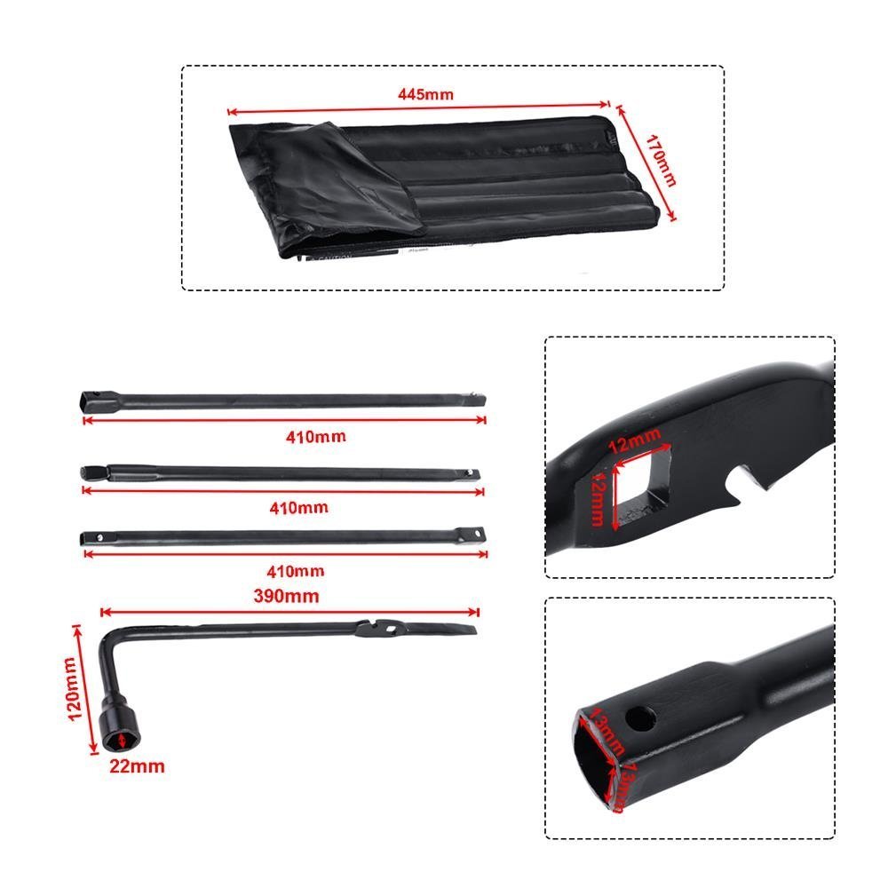 Spare Tire Removal Tool Kit Tire Lug Wrench Handle Replacement Set Fit For Chevrolet Chevy Silverado Avalanche Gmc Yukon Sierra Suburban Tahoe Cadillac (22mm