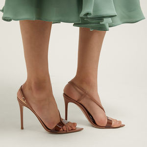 Eleganti Tacchi Alti <span class=keywords><strong>Nude</strong></span> per Donne, Sandali con <span class=keywords><strong>Tacco</strong></span> e Cinturini per Signore, Punta Aperta, <span class=keywords><strong>Tacco</strong></span> a Spillo, Scarpe Estive 2019 - Product Image 5