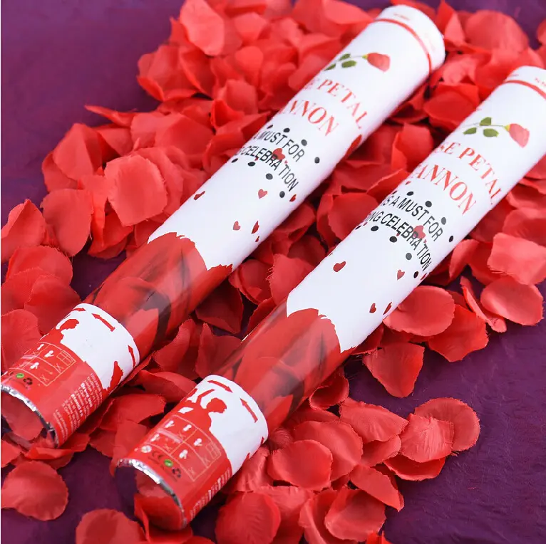 งานแต่งงาน 40 ซม.สีแดง Rose Petal Poppers Confetti CANNON Shooter