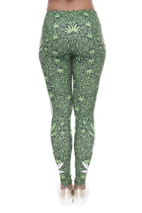 Super morbido elasticizzato erbacce bianche stampa Leggings Fitness Sexy Silm lunghezza <span class=keywords><strong>alla</strong></span> <span class=keywords><strong>caviglia</strong></span> <span class=keywords><strong>pantaloni</strong></span> a vita alta <span class=keywords><strong>pantaloni</strong></span> da donna - Product Image 3