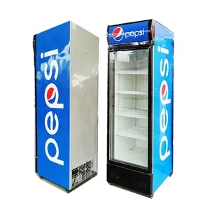 500L aufrecht stehender Pepsi Chiller Single Glass Door Softdrinks Display Kühlschrank