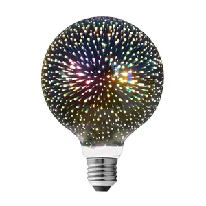 Lâmpada led estilo fogos de artifício g125 3d, para festa de fim de ano, decorativa, filamento