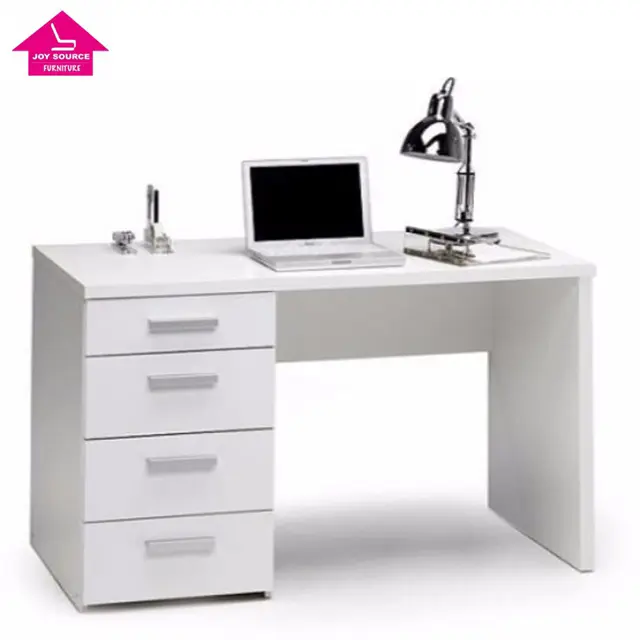 Muebles de oficina hechos en China, escritorio de ordenador de oficina blanco con cuatro cajones