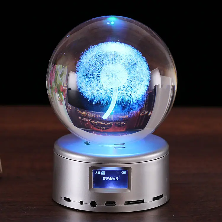 K9 — décoration de noël avec base rotative, boule de cristal Led, boîte à musique, cadeau de noël, 2021