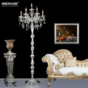 MEEROSEE Lighting Bronze Floor Standing Lamp Crystal Chandelier Floor Lamp Living Room Furniture FL3134