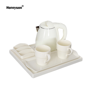 Bollitore Elettrico in Plastica da 1.2L per Hotel con Vassoio di Benvenuto, Spegnimento Automatico, Protezione Contro l'Ebollizione a Secco e Base Girevole a 360° per Camere Ospiti - Product Image 3