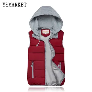 YSMARKET เสื้อกั๊กกันหนาวสตรี,เสื้อคลุมมีฮู้ดบุคอตตอนแจ็คเก็ตกันหนาวแบบถอดได้ไซส์ใหญ่พิเศษปี E005