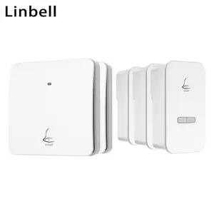 Linbell M2L Smart Home House Nirkabel Listrik Bel Pintu Sistem UK Plug dengan 2 Pemancar dan 3 Receiver