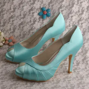 Women Blue Shoes Prom Platform