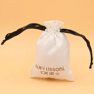 Sacchetti di raso personalizzati personalizzati piccoli gioielli con coulisse all'ingrosso