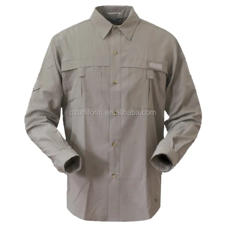 Mens Outdoor Corporate Uniform design Poly/cotton Fishing Shirt custom logo