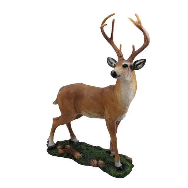 ハンターまたはアウトドアマンのギフト鹿の動物の装飾的な樹脂の像