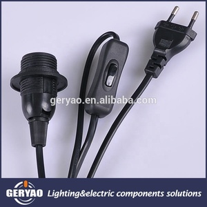 Chất Lượng Cao Châu Âu Phong Cách 2 Pin Vòng Cắm Dây Điện On Off Chuyển Đổi E14 Đèn Ổ Cắm Lắp Ráp Cáp - Product Image 3